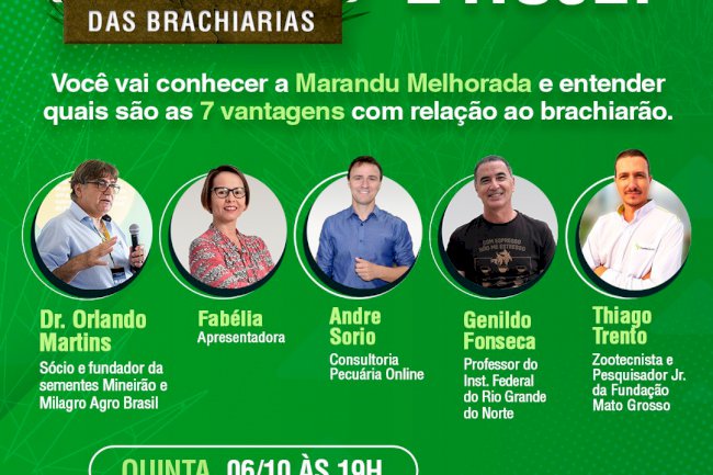 Evento nesta quinta aborda a 3ª Revolução das Brachiarias