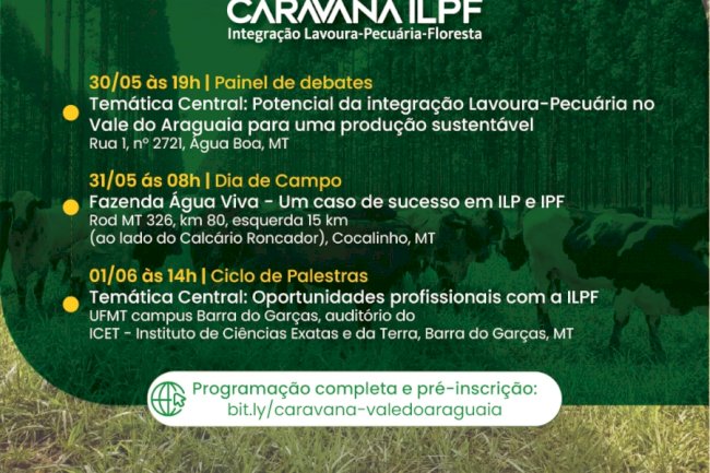 Caravana ILPF promoverá eventos no Vale do Araguaia