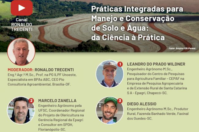 Manejo e Conservação de Solo e Água é tema da Live ILPF nesta quarta, 9