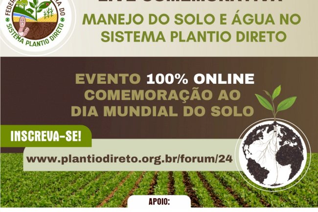 Manejo do Solo e Água no Sistema Plantio Direto: live comemora Dia Mundial do Solo