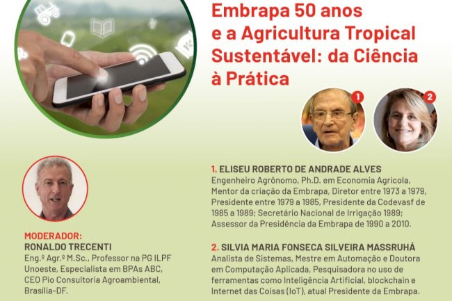 Live apresenta trajetória da Embrapa na construção da Agricultura Tropical Sustentável