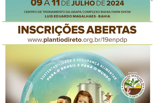 Inscrições abertas e com desconto para o 19º Encontro Nacional do Sistema Plantio Direto