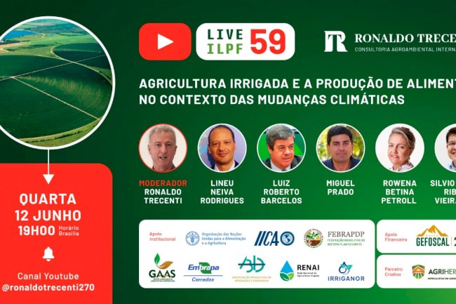 Live: Agricultura irrigada e a produção de alimentos no contexto das mudanças climáticas