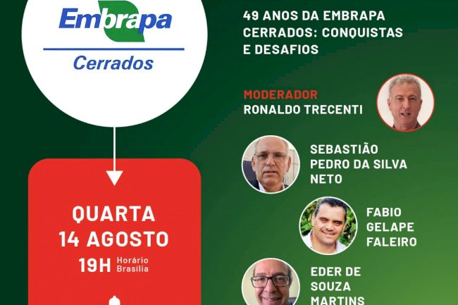 Live: 49 anos da Embrapa Cerrados: conquistas e desafios