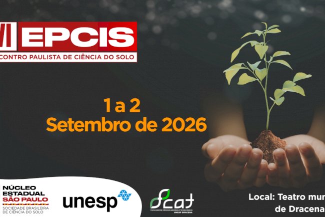 Inscrições abertas para o VI Encontro Paulista de Ciência do Solo, que acontece em setembro, em Dracena