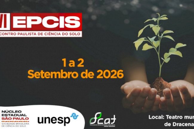 VI Encontro Paulista de Ciência do Solo acontece em setembro, em Dracena. Inscrições abertas!