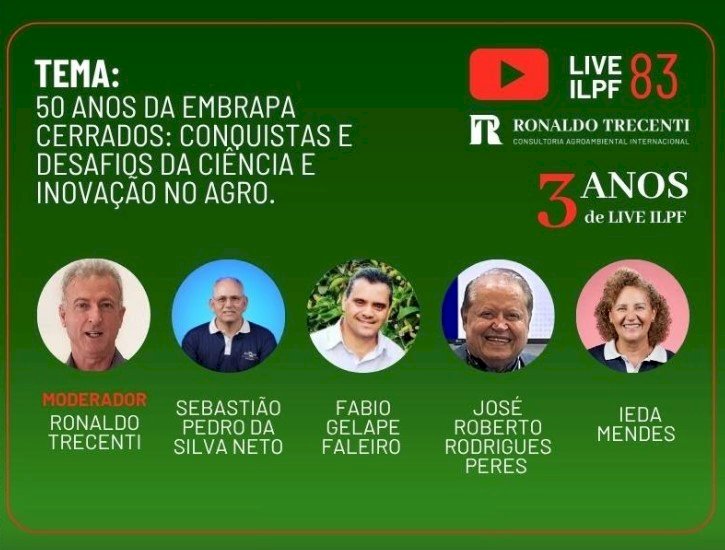 Live celebra os 50 anos da Embrapa Cerrados