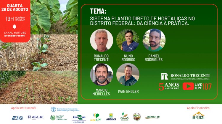 SPD em hortaliças é o tema da Live ILPF desta semana  