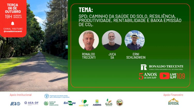SPD, saúde do solo e baixa emissão de CO₂ são tema de live nesta terça, 6