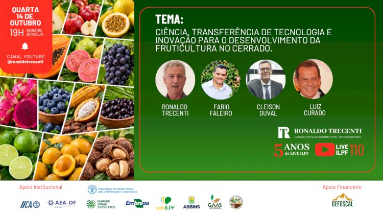 Live ILPF aborda fruticultura no Cerrado nesta quarta, 14